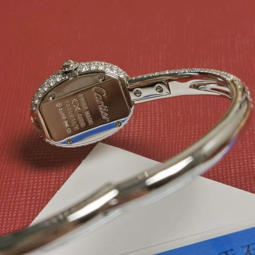 Cartier Baignoire Mini HPI01773 18k White Gold Diamond Bracelet Watch