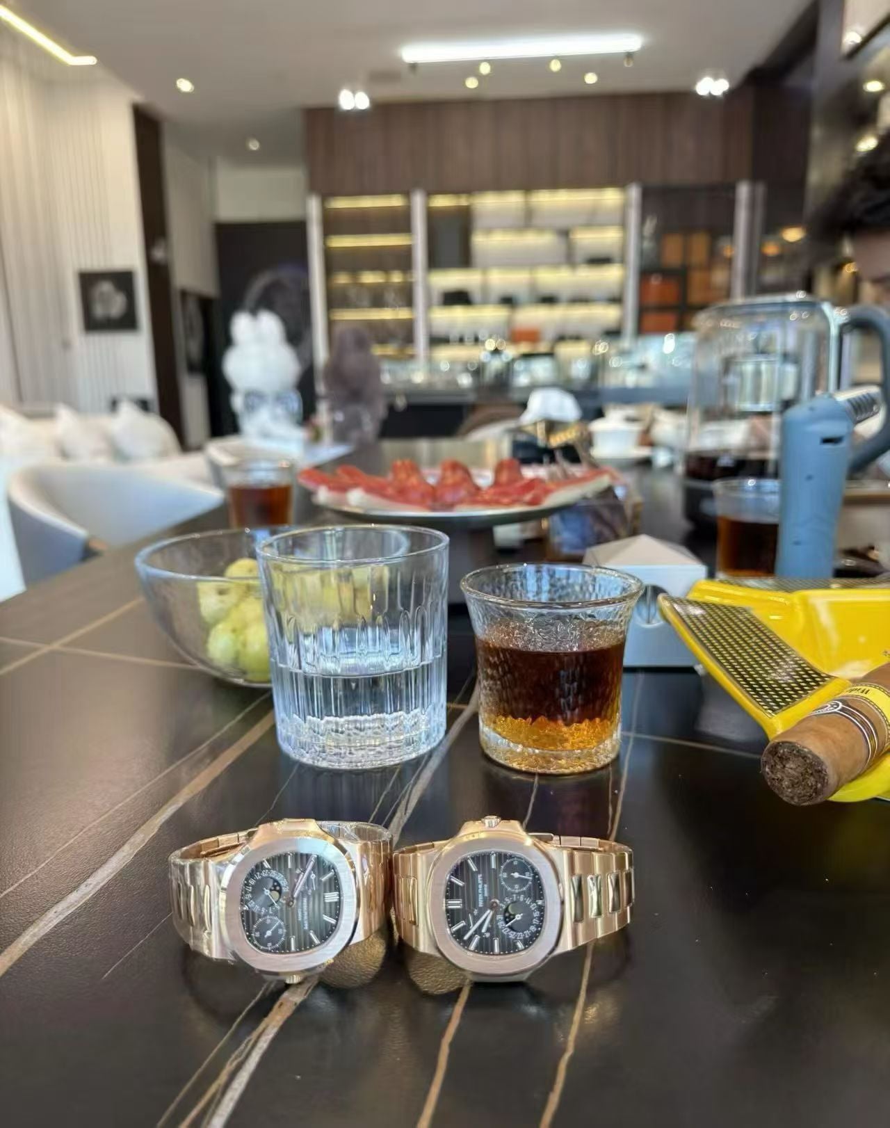 Patek Philippe Nautilus 5712/1R-001 Moon Phases in Rose Gold with Brown Sunburst Dial