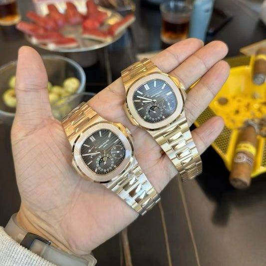 Patek Philippe Nautilus 5712/1R-001 Moon Phases in Rose Gold with Brown Sunburst Dial