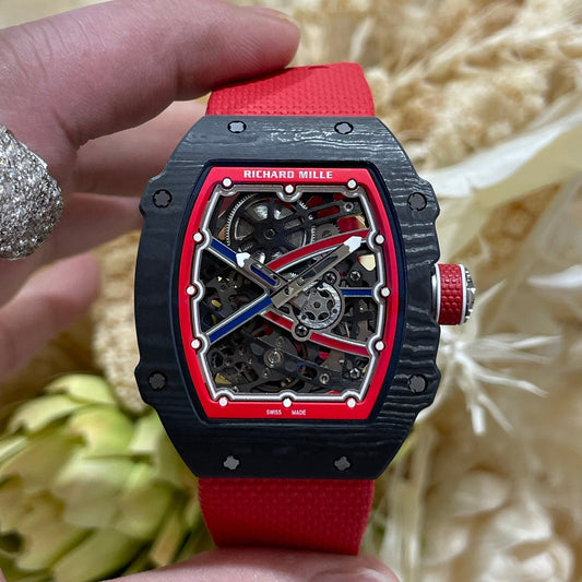 Richard Mille RM 67-02 Automatic Extra Flat with Skeletonized Dial & Red Strap