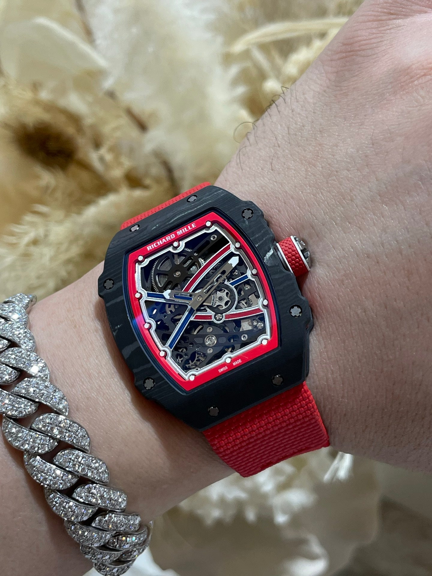 Richard Mille RM 67-02 Automatic Extra Flat with Skeletonized Dial & Red Strap