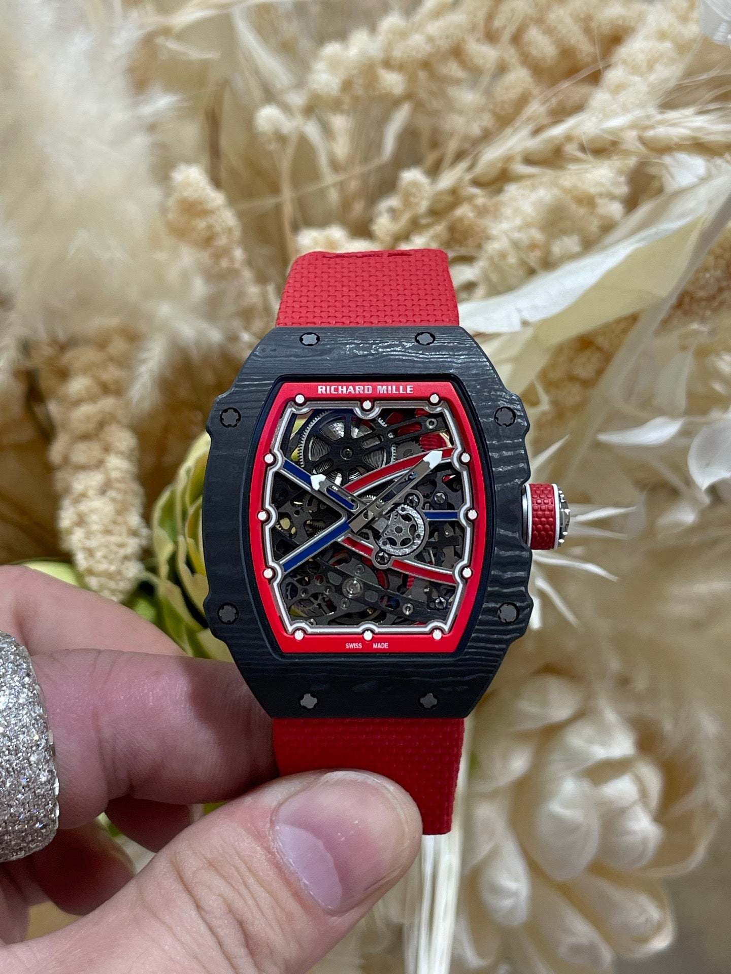 Richard Mille RM 67-02 Automatic Extra Flat with Skeletonized Dial & Red Strap