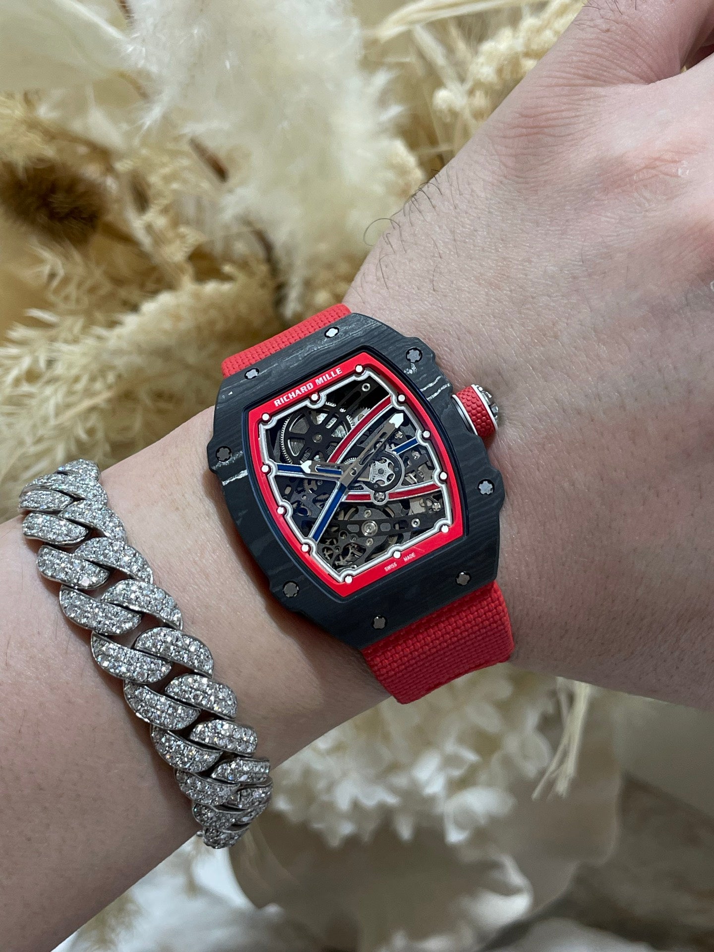 Richard Mille RM 67-02 Automatic Extra Flat with Skeletonized Dial & Red Strap