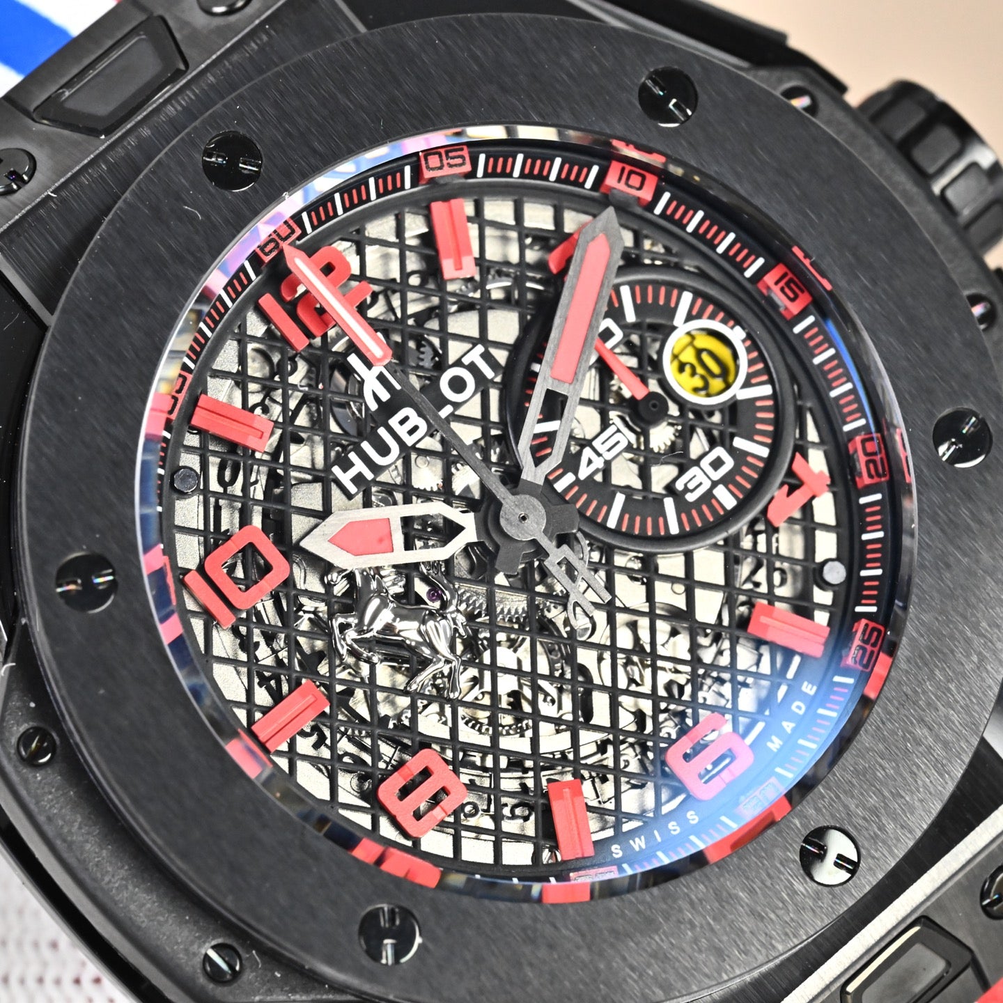 Hublot Big Bang Unico Ferrari Black Ceramic Skeleton Dial Watch