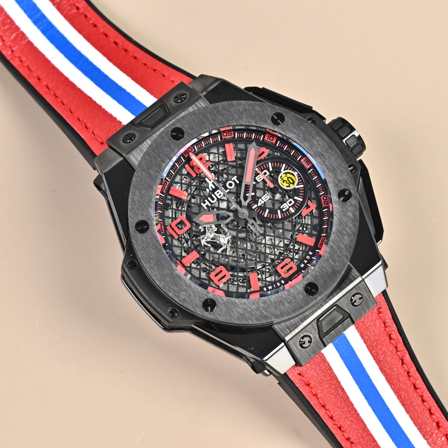 Hublot Big Bang Unico Ferrari Black Ceramic Skeleton Dial Watch