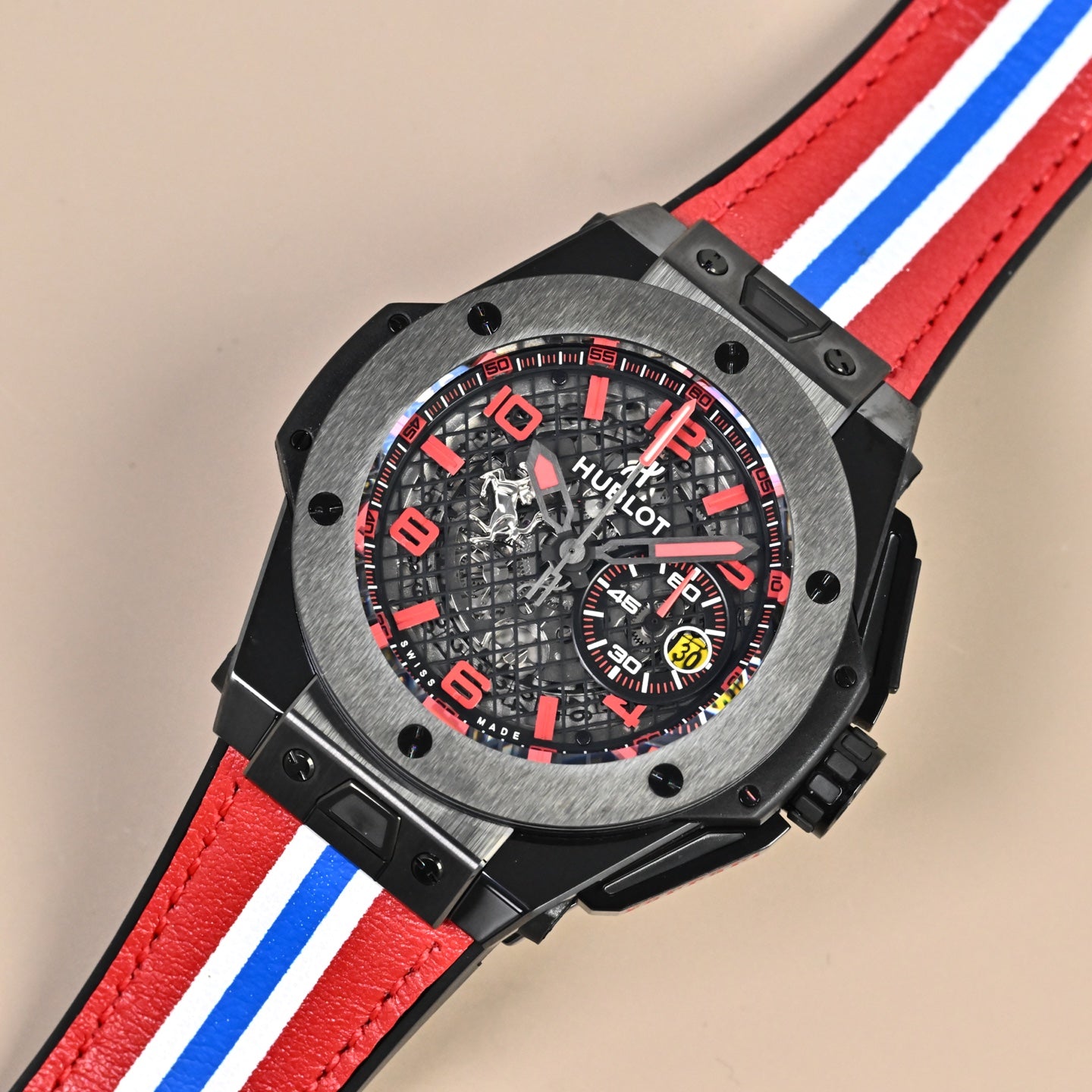 Hublot Big Bang Unico Ferrari Black Ceramic Skeleton Dial Watch