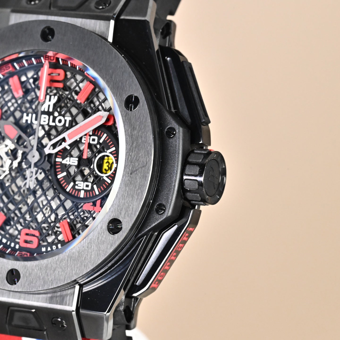 Hublot Big Bang Unico Ferrari Black Ceramic Skeleton Dial Watch