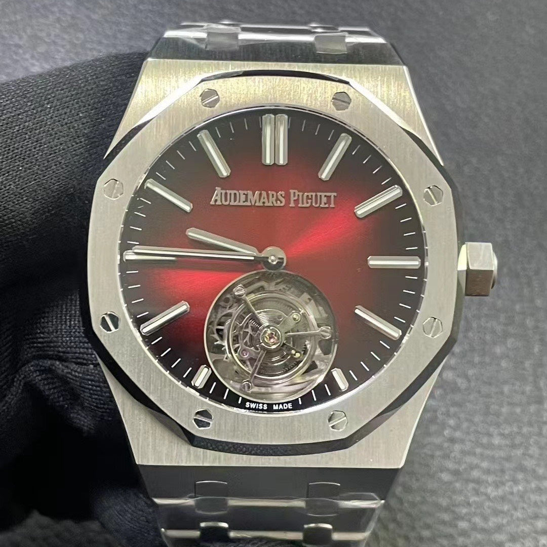 Audemars Piguet Royal Oak Selfwinding Flying Tourbillon 41mm Stainless Steel with Smoked Burgundy Dial