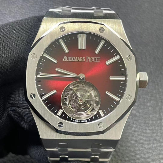 Audemars Piguet Royal Oak Selfwinding Flying Tourbillon 41mm Stainless Steel with Smoked Burgundy Dial