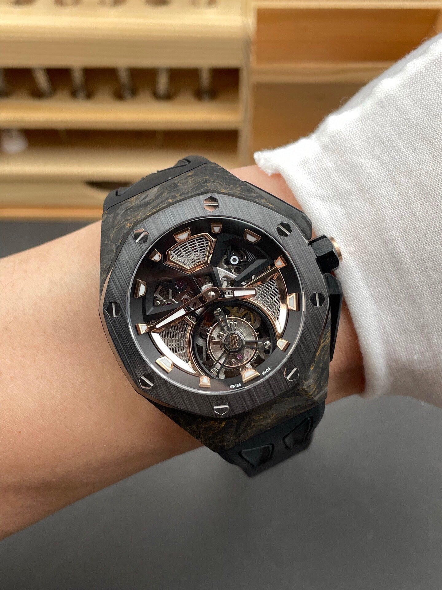 Audemars Piguet Royal Oak Concept Flying Tourbillon Carbon Case with Black Ceramic Bezel