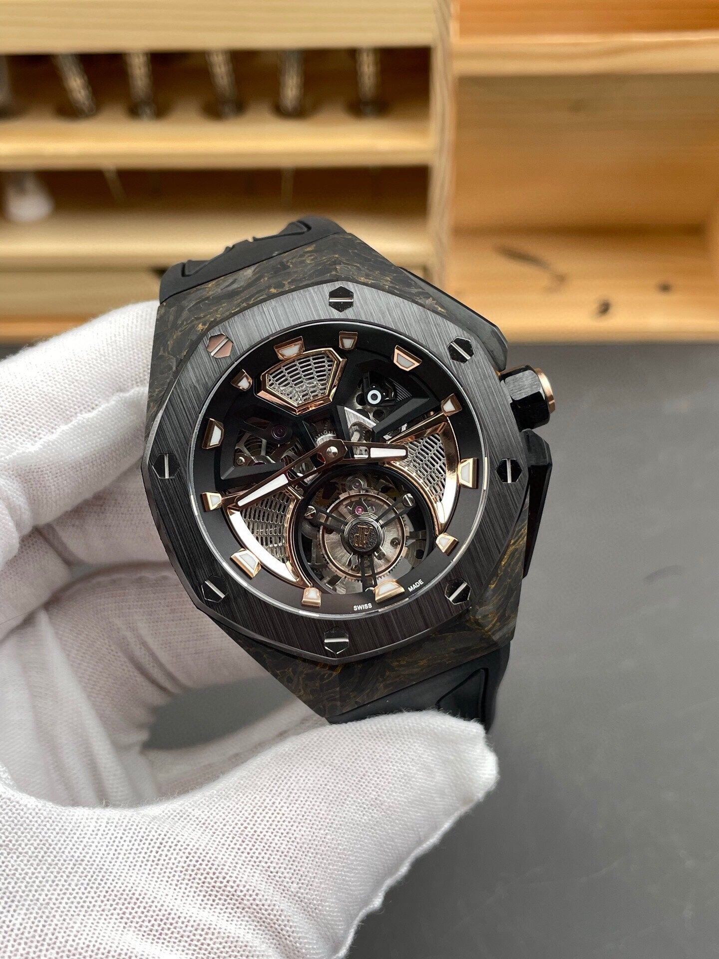 Audemars Piguet Royal Oak Concept Flying Tourbillon Carbon Case with Black Ceramic Bezel