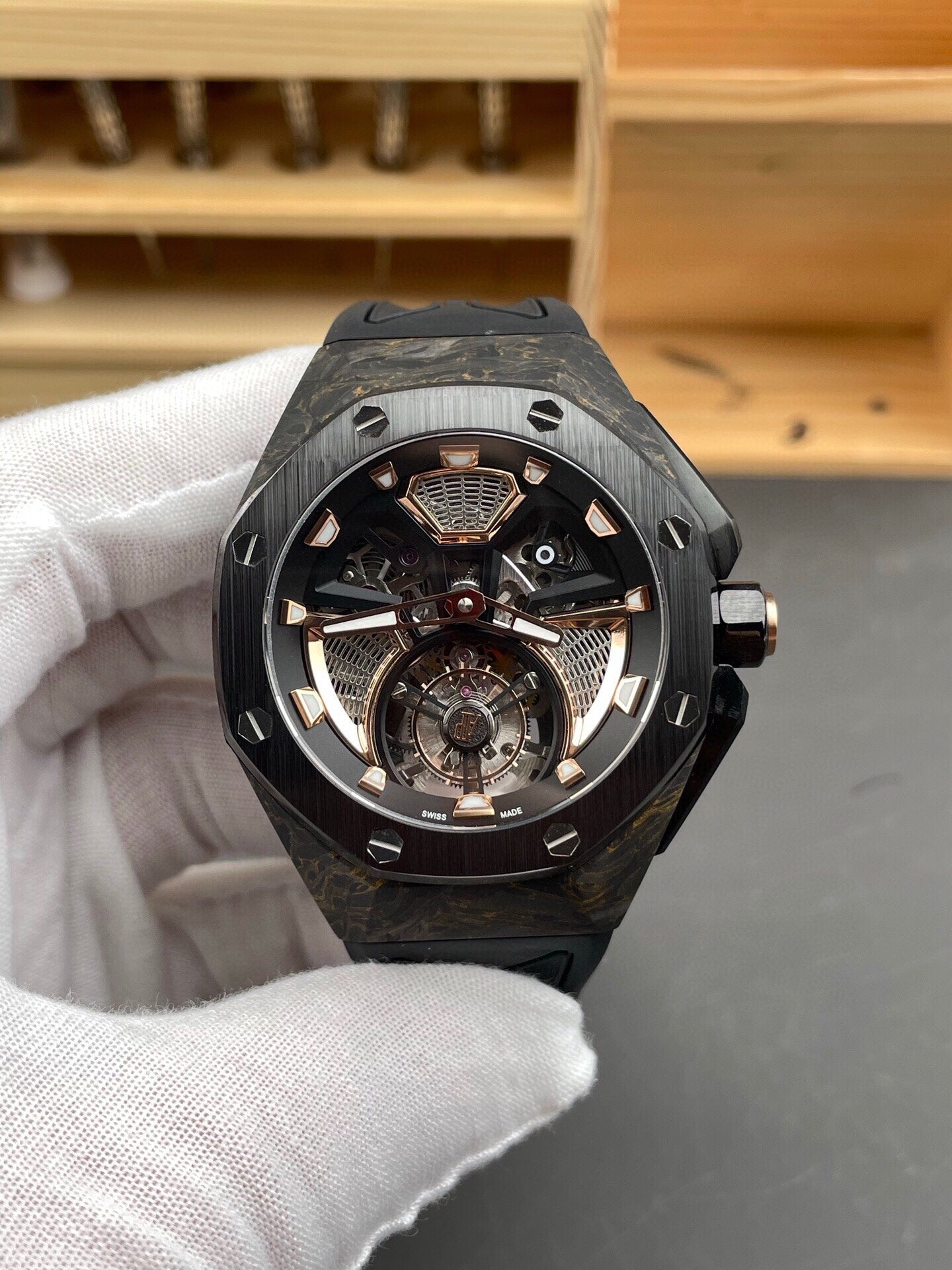Audemars Piguet Royal Oak Concept Flying Tourbillon Carbon Case with Black Ceramic Bezel
