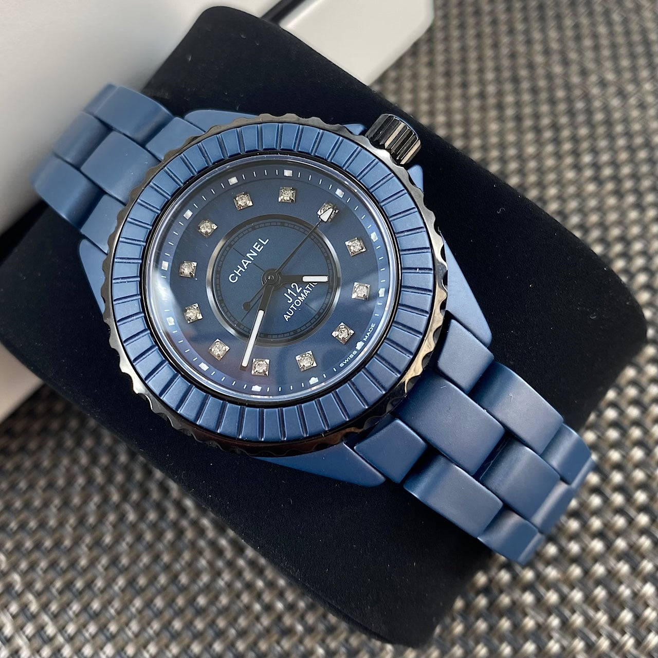 Chanel J12 Bleu Matte Blue Ceramic Diamond Watch