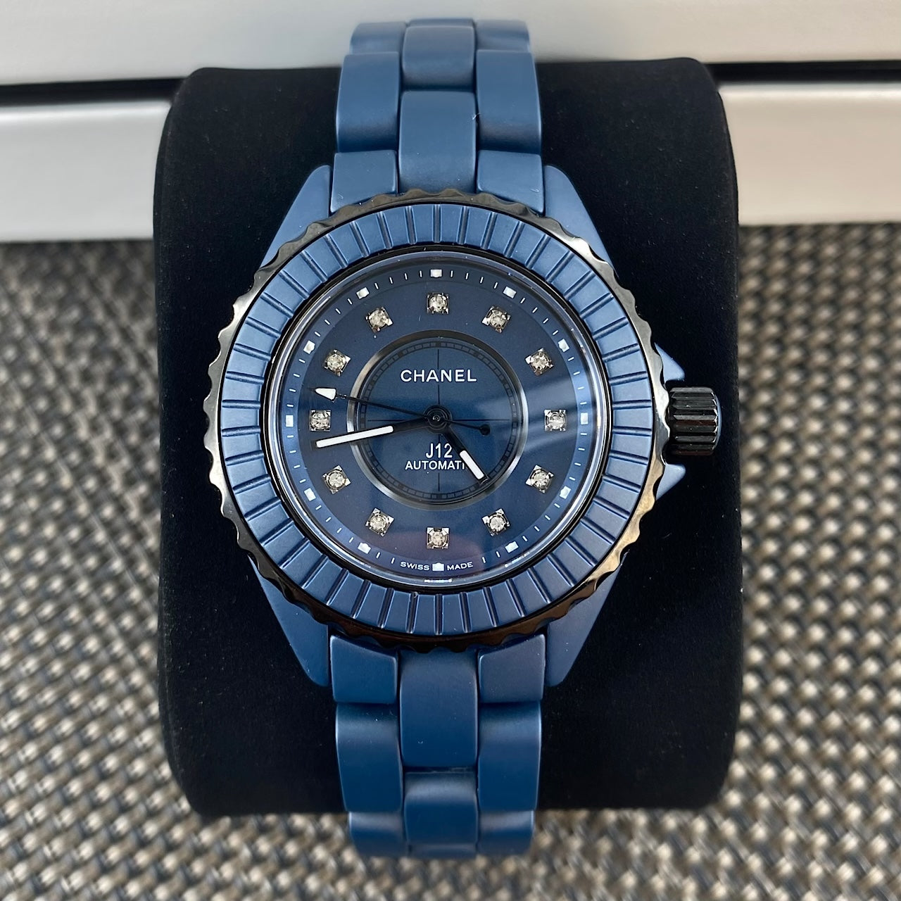 Chanel J12 Bleu Matte Blue Ceramic Diamond Watch