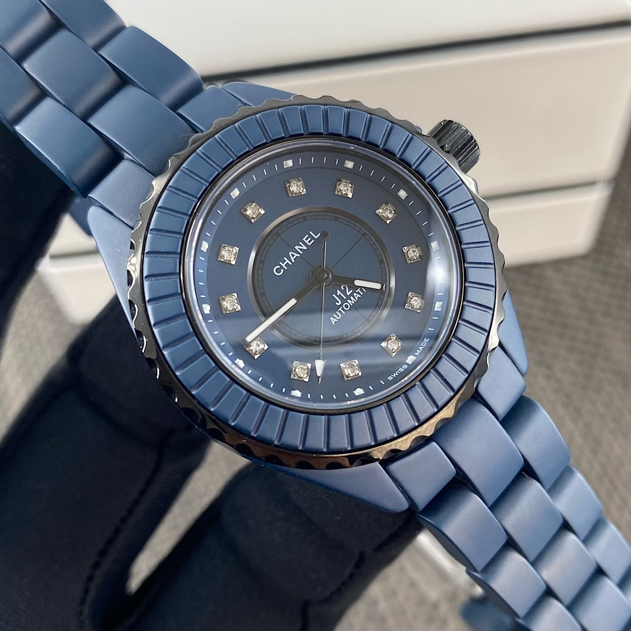 Chanel J12 Bleu Matte Blue Ceramic Diamond Watch