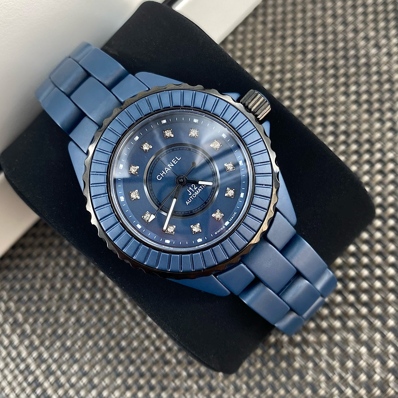 Chanel J12 Bleu Matte Blue Ceramic Diamond Watch