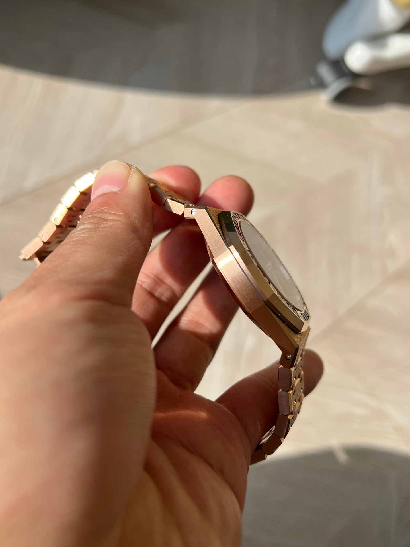 Audemars Piguet Royal Oak Frosted Pink Gold Rainbow Sapphire Watch