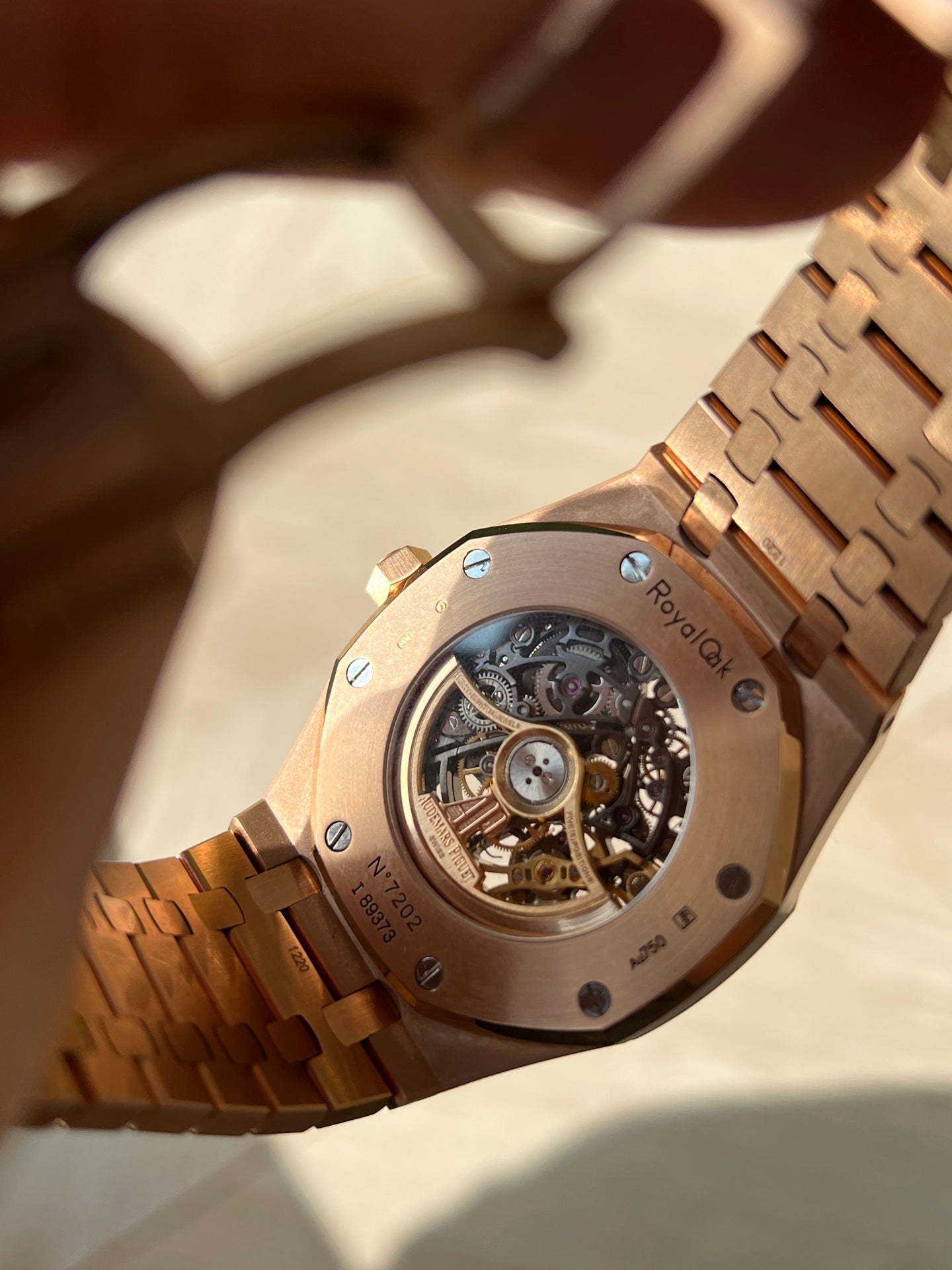 Audemars Piguet Royal Oak Frosted Pink Gold Rainbow Sapphire Watch