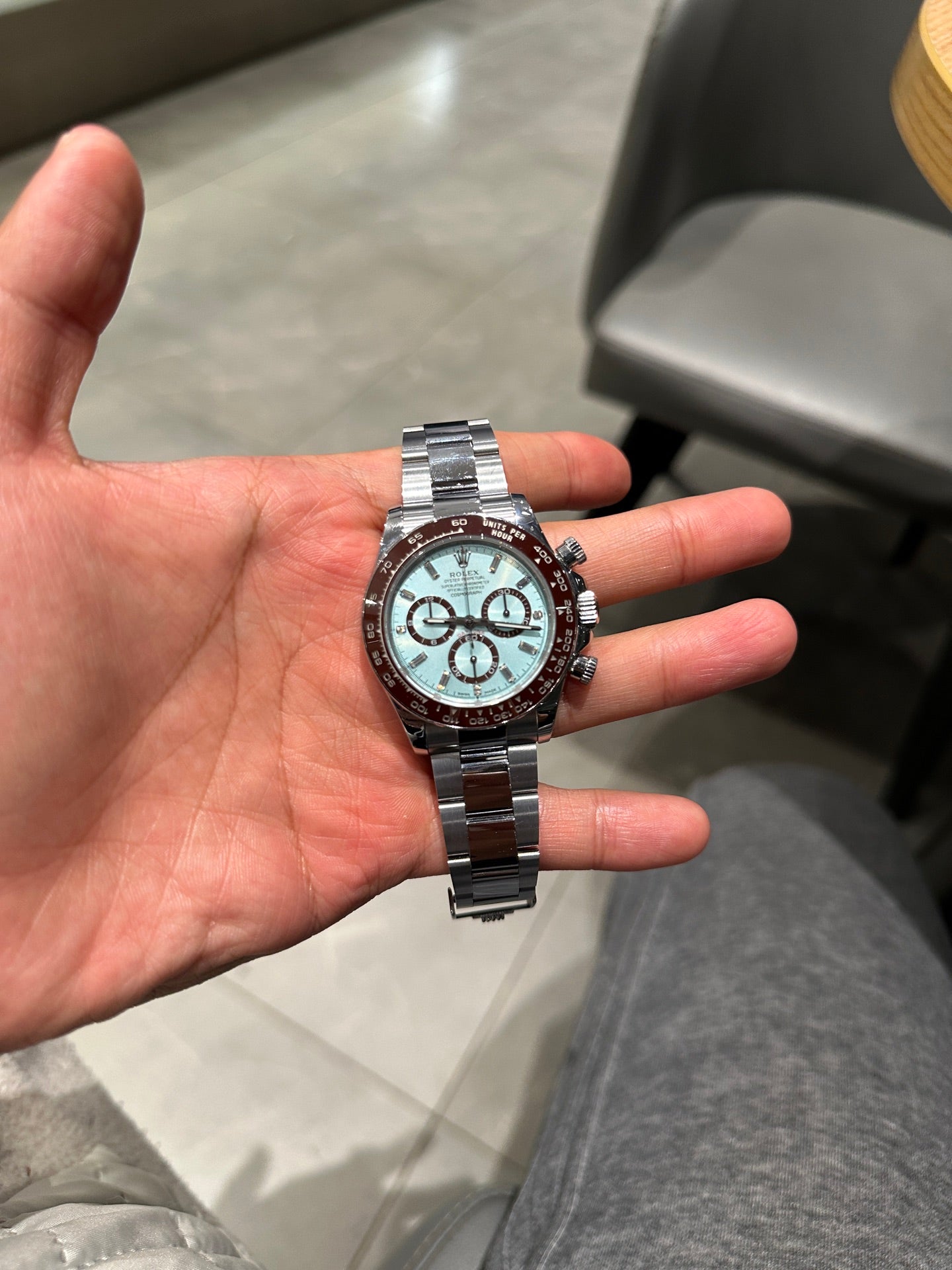 Rolex Daytona Platinum Ice Blue Dial Cerachrom Bezel Watch