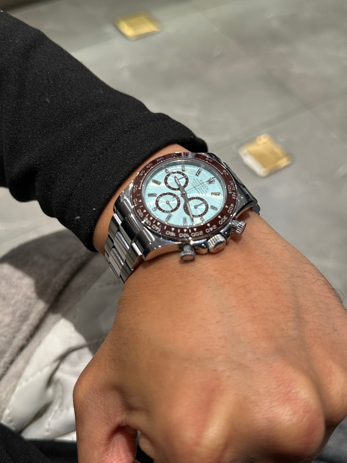 Rolex Daytona Platinum Ice Blue Dial Cerachrom Bezel Watch