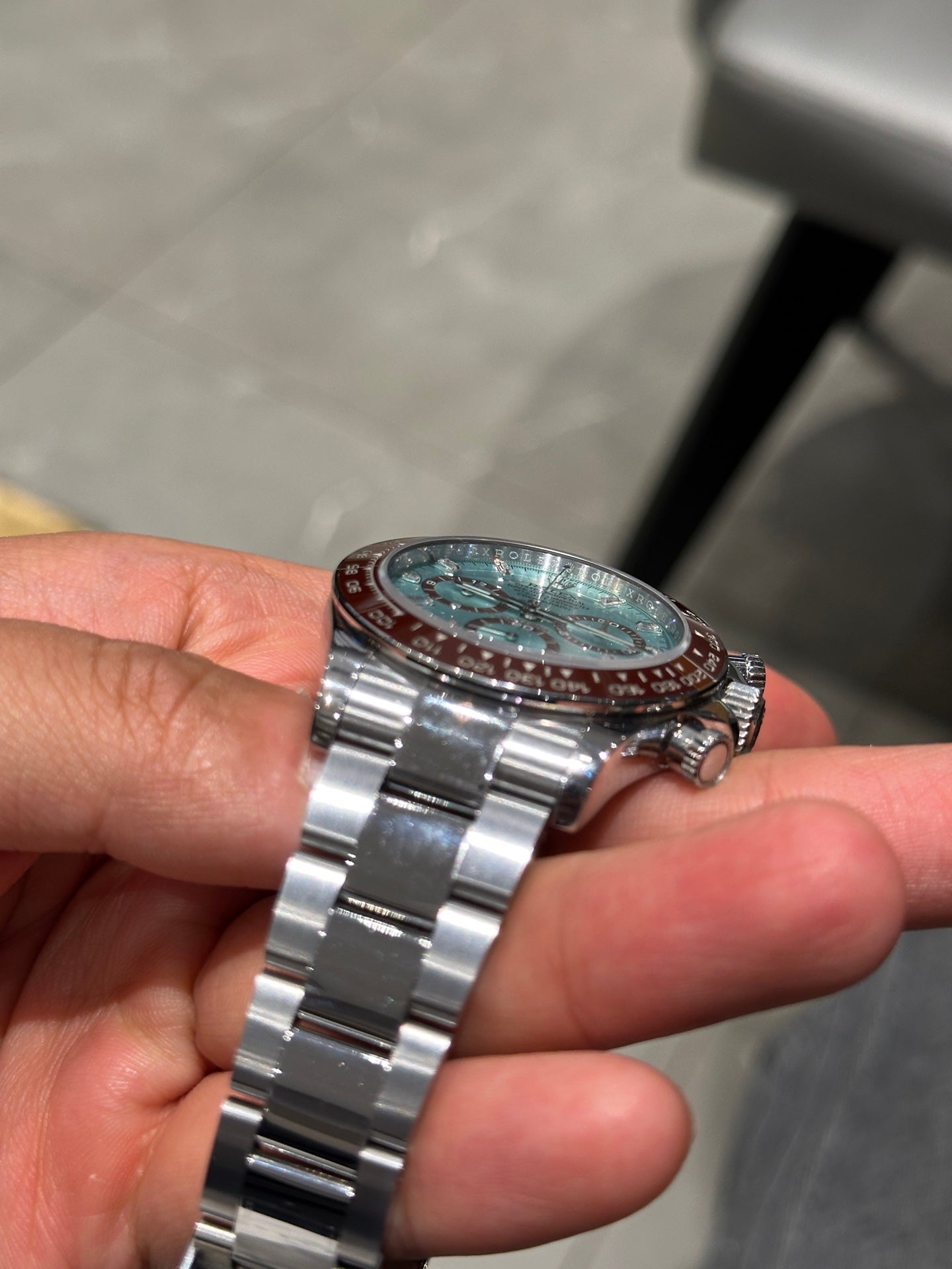 Rolex Daytona Platinum Ice Blue Dial Cerachrom Bezel Watch