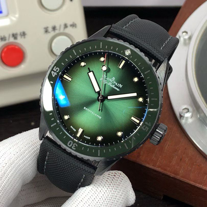 Blancpain Fifty Fathoms Bathyscaphe – Green Dial, Black Ceramic Case