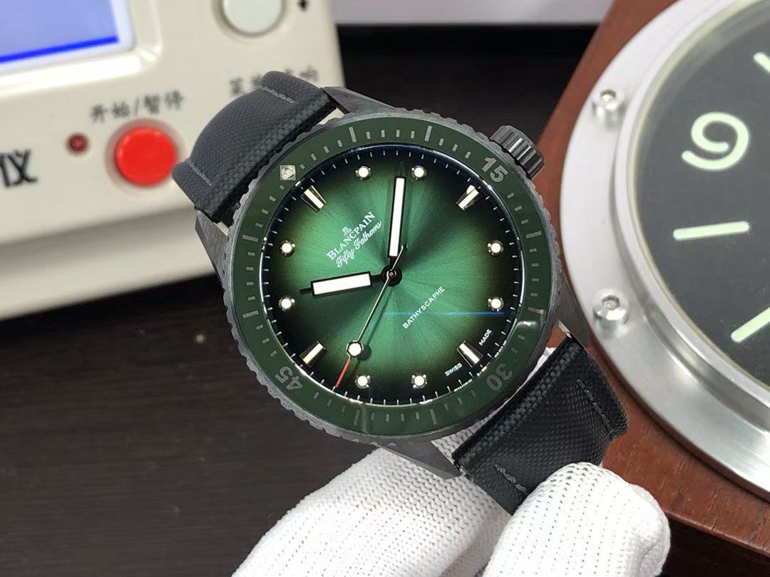 Blancpain Fifty Fathoms Bathyscaphe – Green Dial, Black Ceramic Case