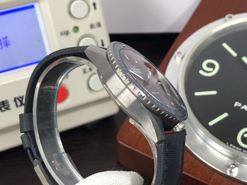 Blancpain Fifty Fathoms Bathyscaphe Automatic – Blue Dial, Grey Ceramic Case, Blue Fabric Strap