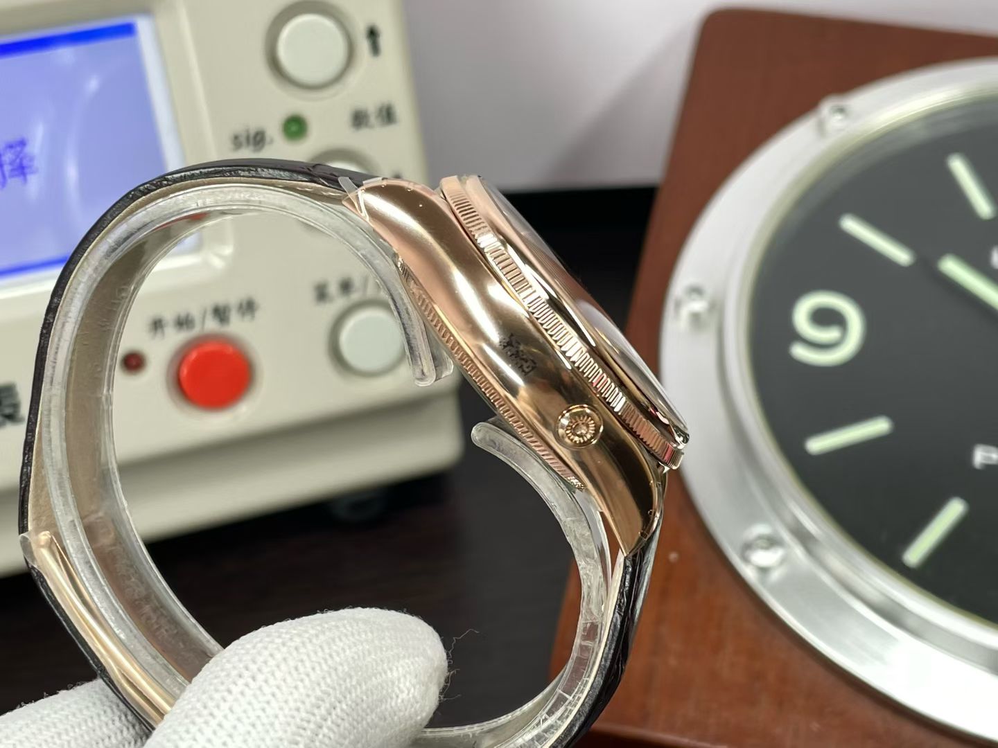 Rolex Cellini Moonphase 50535 – 18k Everose Gold with White Dial & Brown Leather Strap