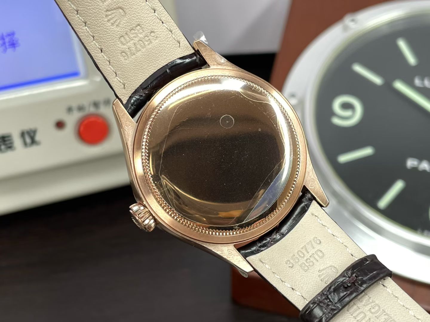 Rolex Cellini Moonphase 50535 – 18k Everose Gold with White Dial & Brown Leather Strap