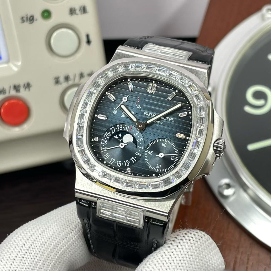 Patek Philippe Nautilus 5724G-001 White Gold Diamond Bezel Watch