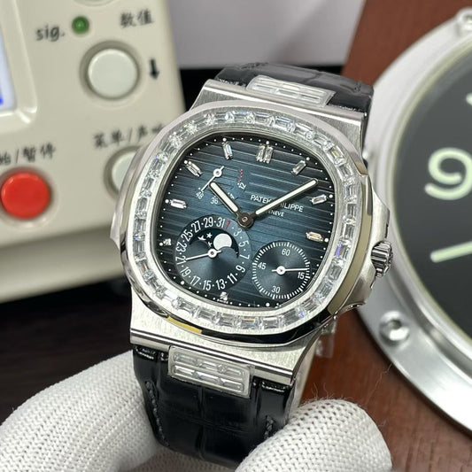 Patek Philippe Nautilus 5724G-001 White Gold Diamond Bezel Watch