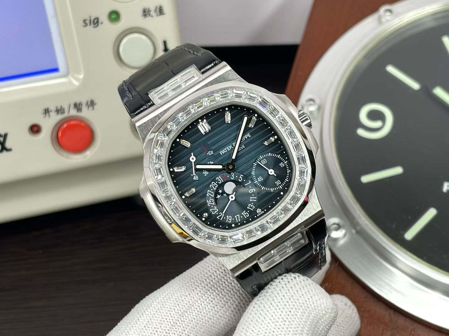 Patek Philippe Nautilus 5724G-001 White Gold Diamond Bezel Watch