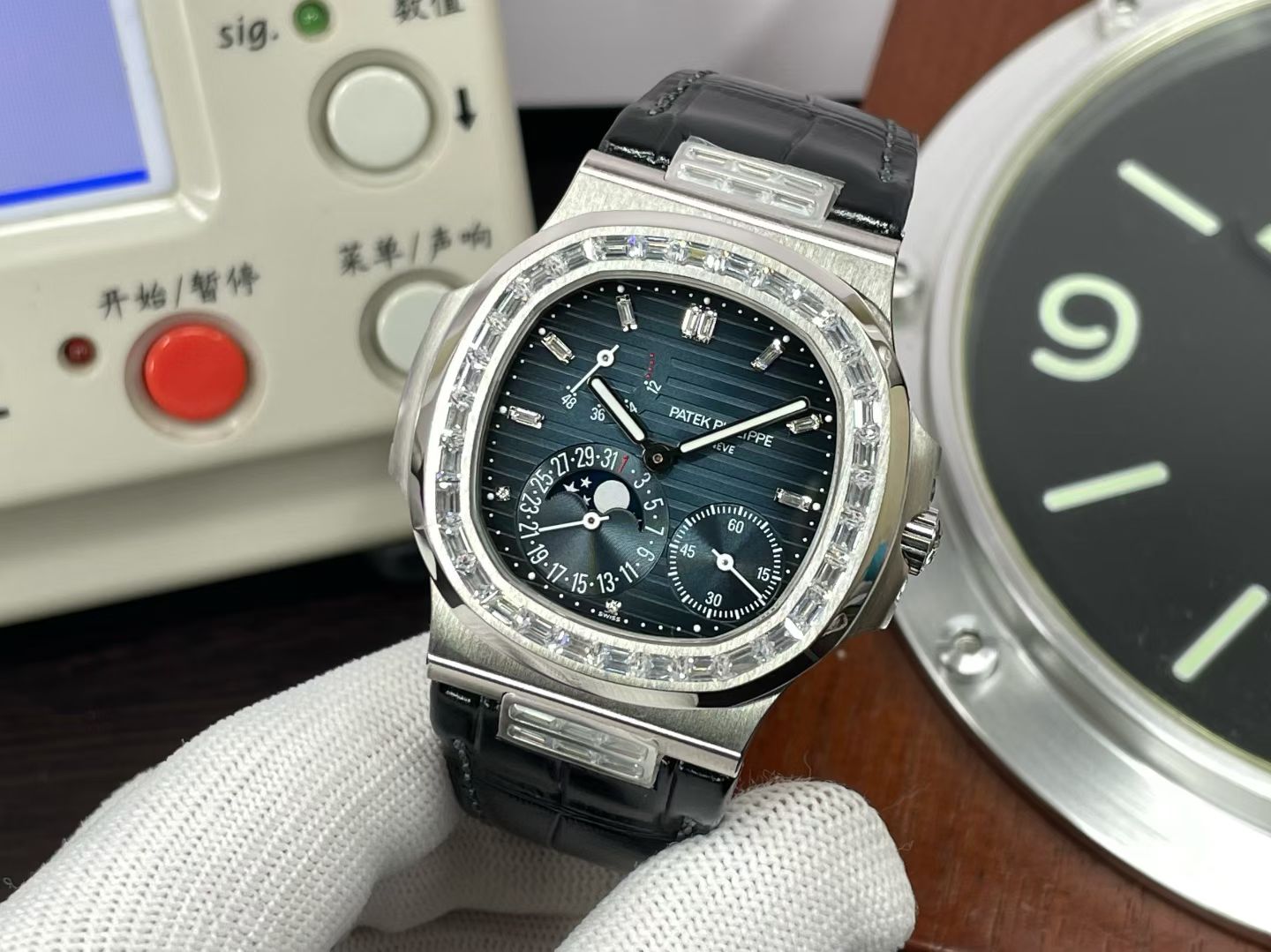 Patek Philippe Nautilus 5724G-001 White Gold Diamond Bezel Watch