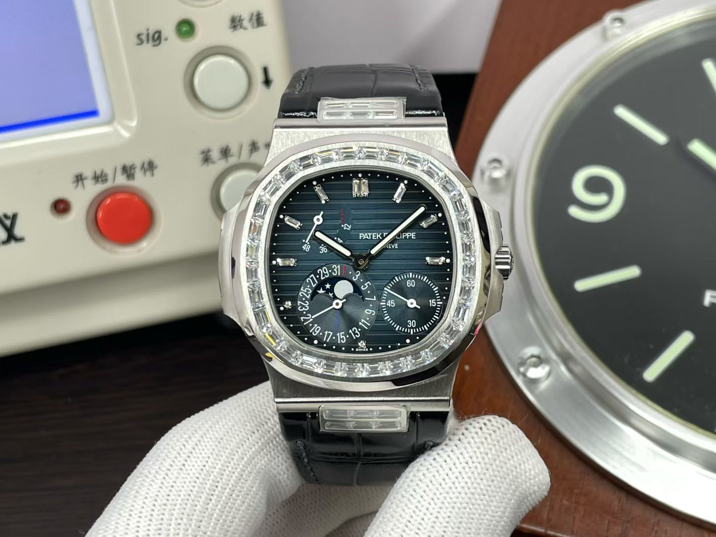 Patek Philippe Nautilus 5724G-001 White Gold Diamond Bezel Watch