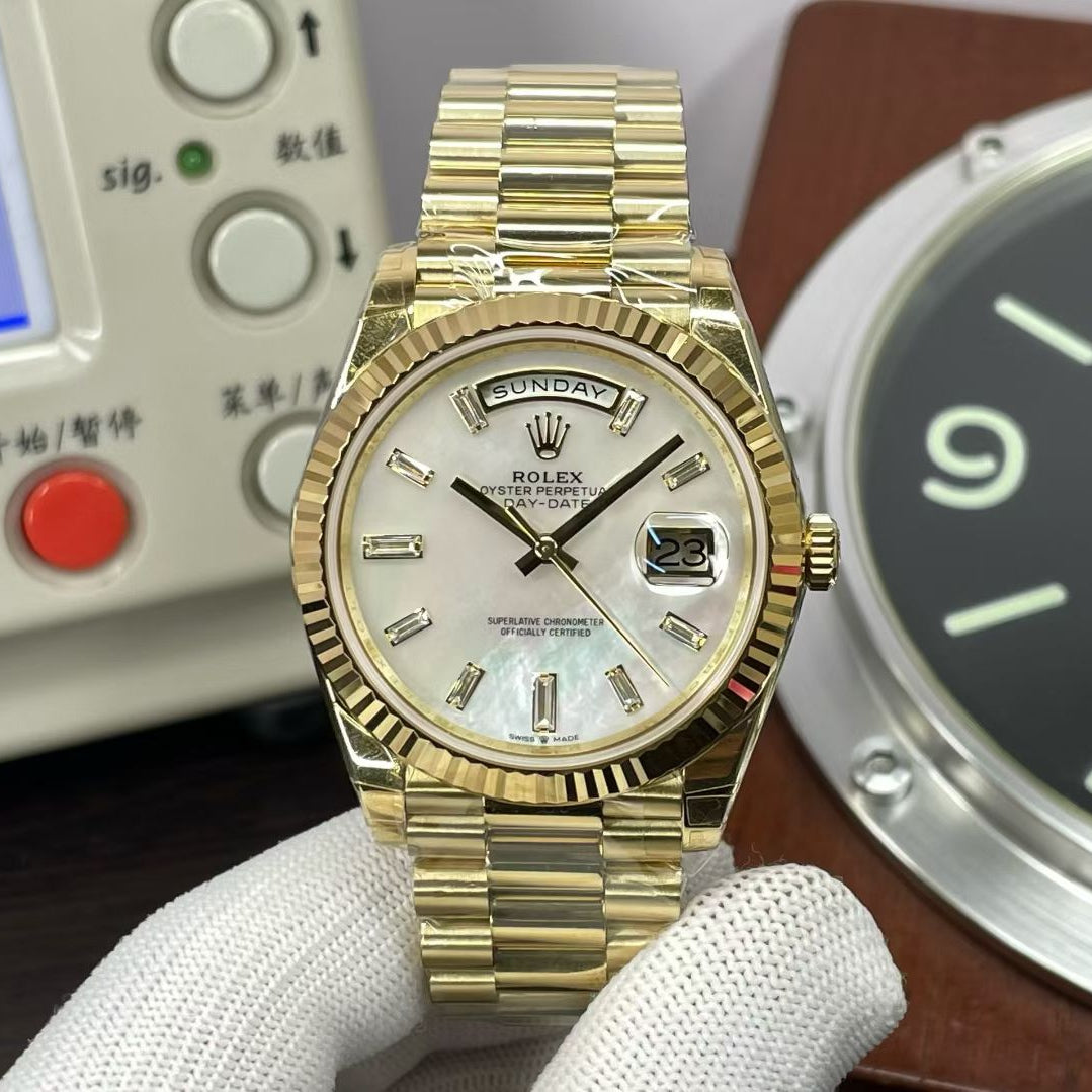 Rolex Day-Date 40 Yellow Gold President Watch with Diamond Dial