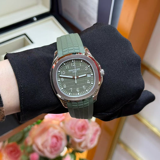 Patek Philippe Aquanaut 5168G White Gold Khaki Green Dial Watch
