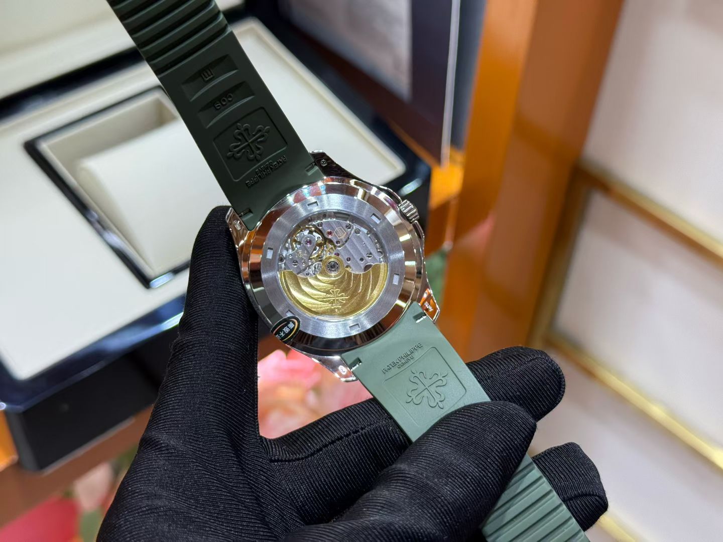 Patek Philippe Aquanaut 5168G White Gold Khaki Green Dial Watch