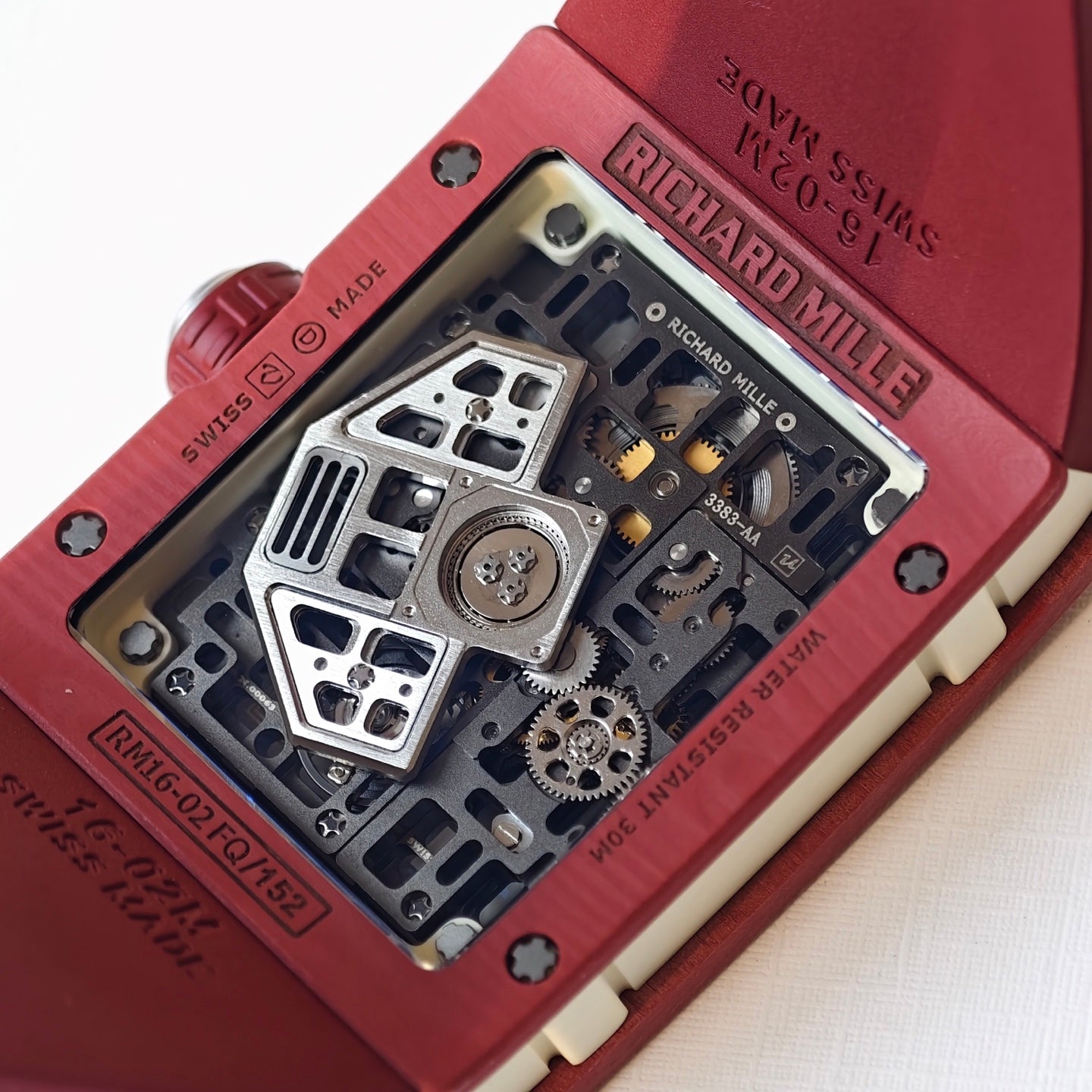 Richard Mille RM 16-02 Automatic Extraflat – Terracotta Quartz TPT Rectangular Case & Skeleton Dial