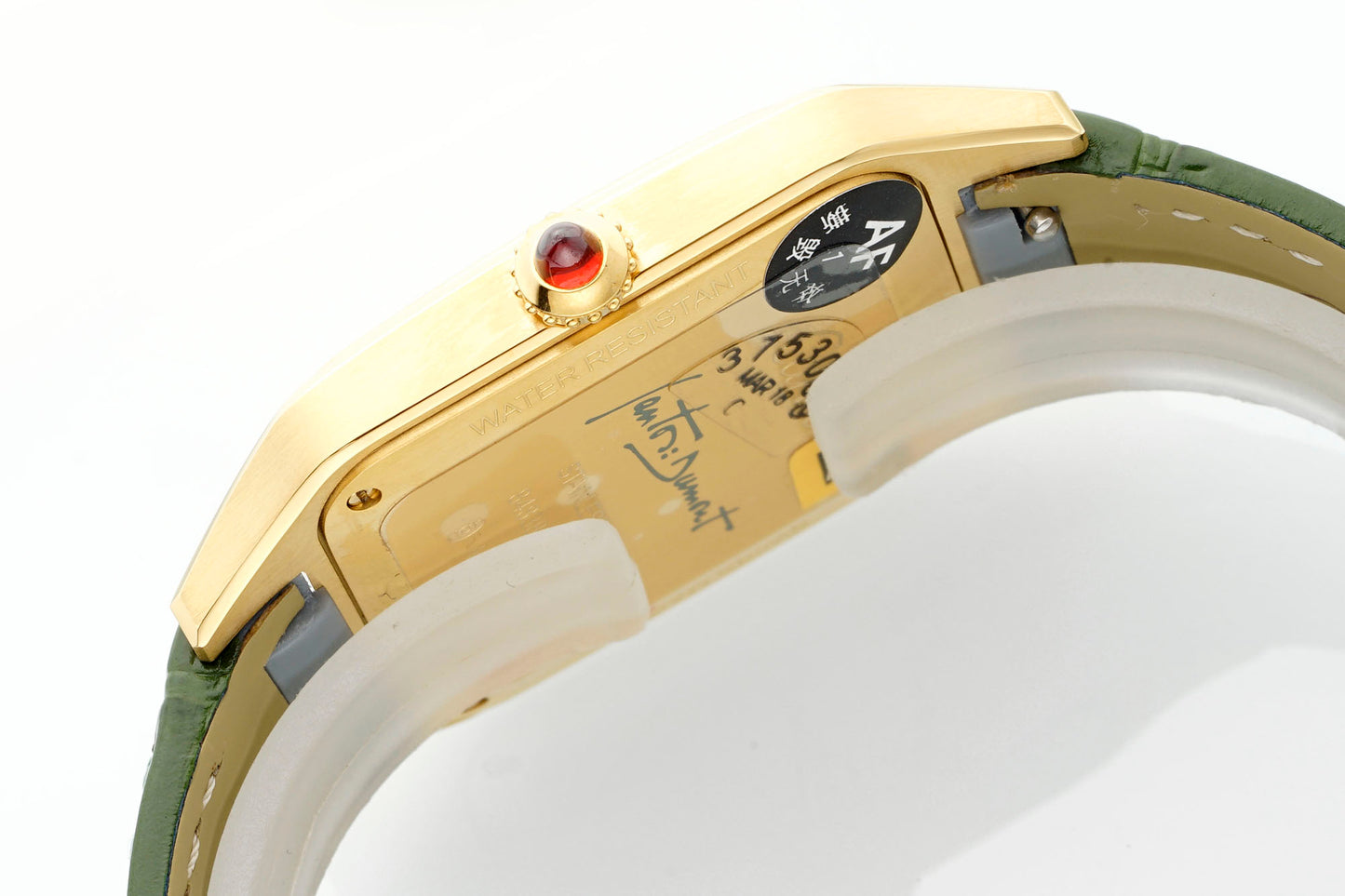 Limited Edition Cartier Santos-Dumont Large Model – Platinum Case, Sunburst Lacquered Dial, Alligator Strap