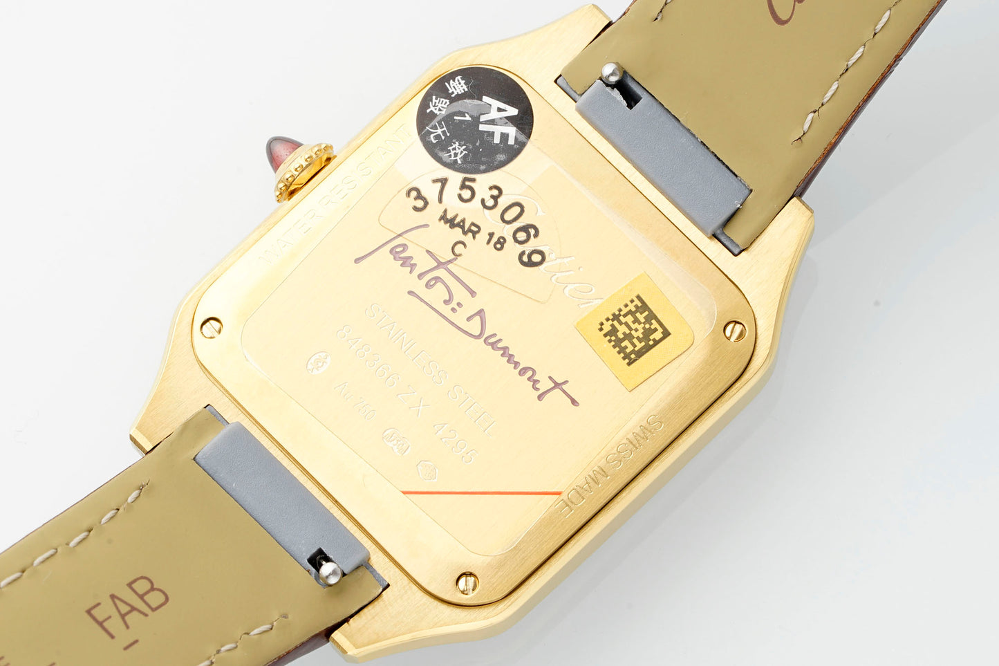 Limited Edition Cartier Santos-Dumont Large Model – Platinum Case, Sunburst Lacquered Dial, Alligator Strap