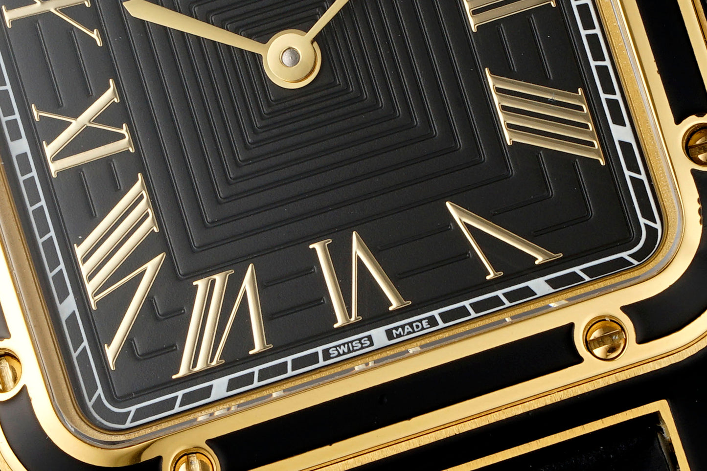 Limited Edition Cartier Santos-Dumont Large Model – Platinum Case, Sunburst Lacquered Dial, Alligator Strap