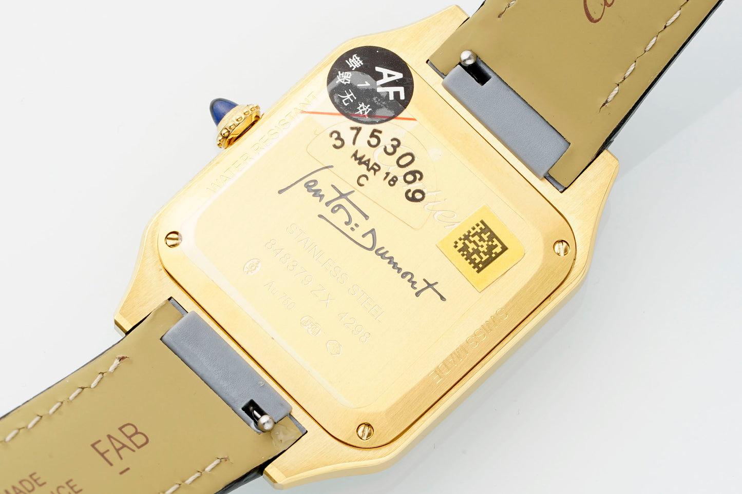 Limited Edition Cartier Santos-Dumont Large Model – Platinum Case, Sunburst Lacquered Dial, Alligator Strap