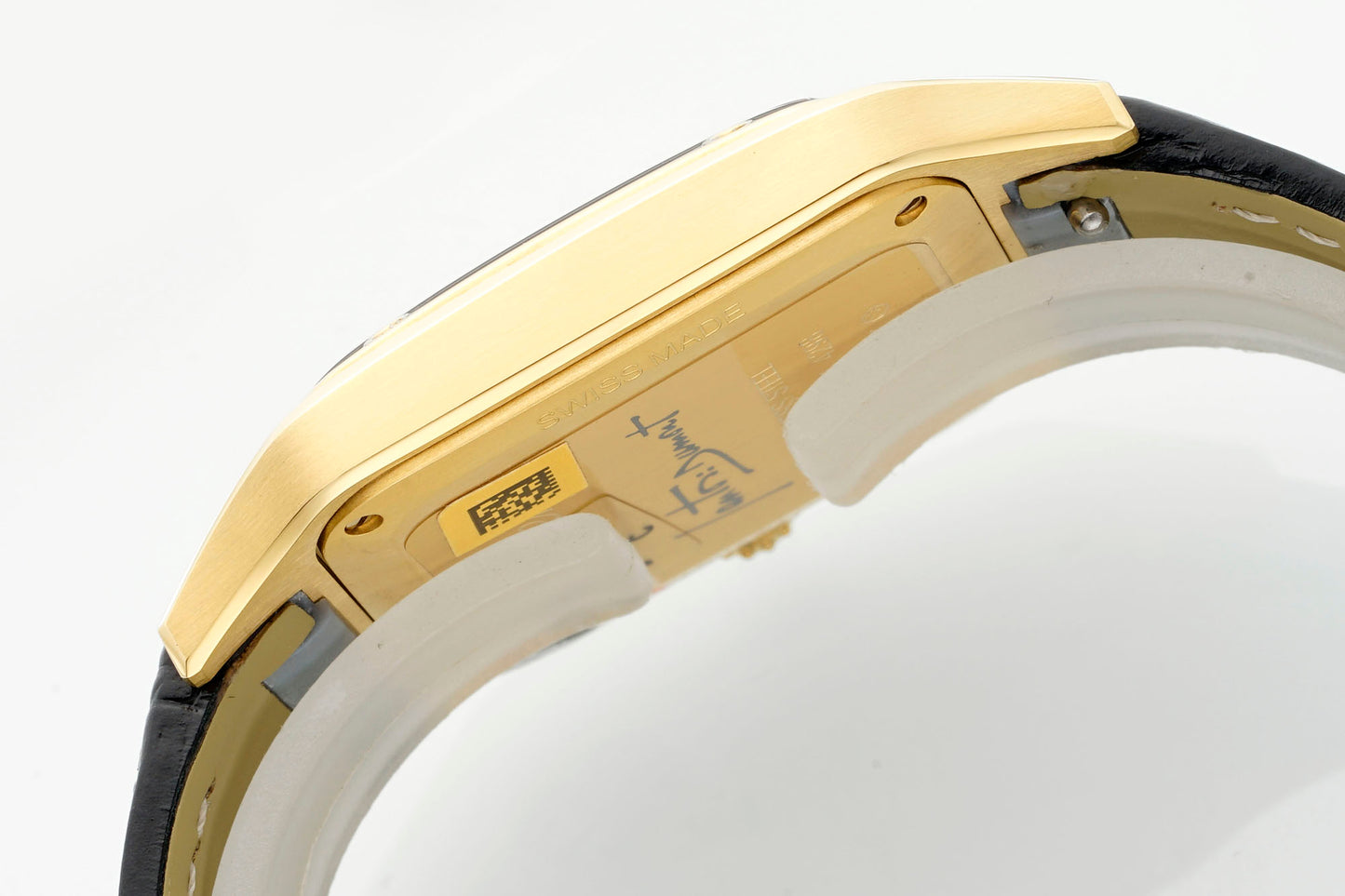 Limited Edition Cartier Santos-Dumont Large Model – Platinum Case, Sunburst Lacquered Dial, Alligator Strap