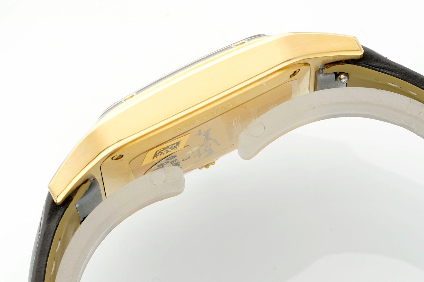 Limited Edition Cartier Santos-Dumont Large Model – Platinum Case, Sunburst Lacquered Dial, Alligator Strap