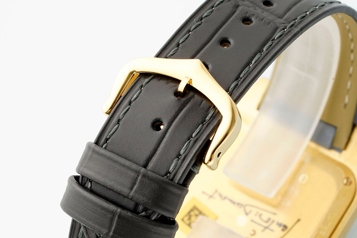 Limited Edition Cartier Santos-Dumont Large Model – Platinum Case, Sunburst Lacquered Dial, Alligator Strap