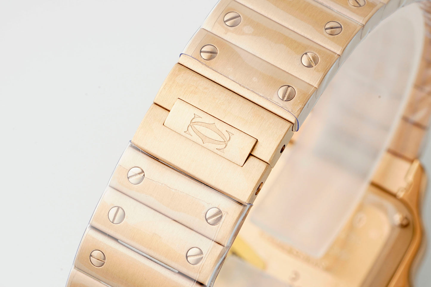 Cartier Santos de Cartier Medium Model – 18K Rose Gold with Silvered Opaline Dial