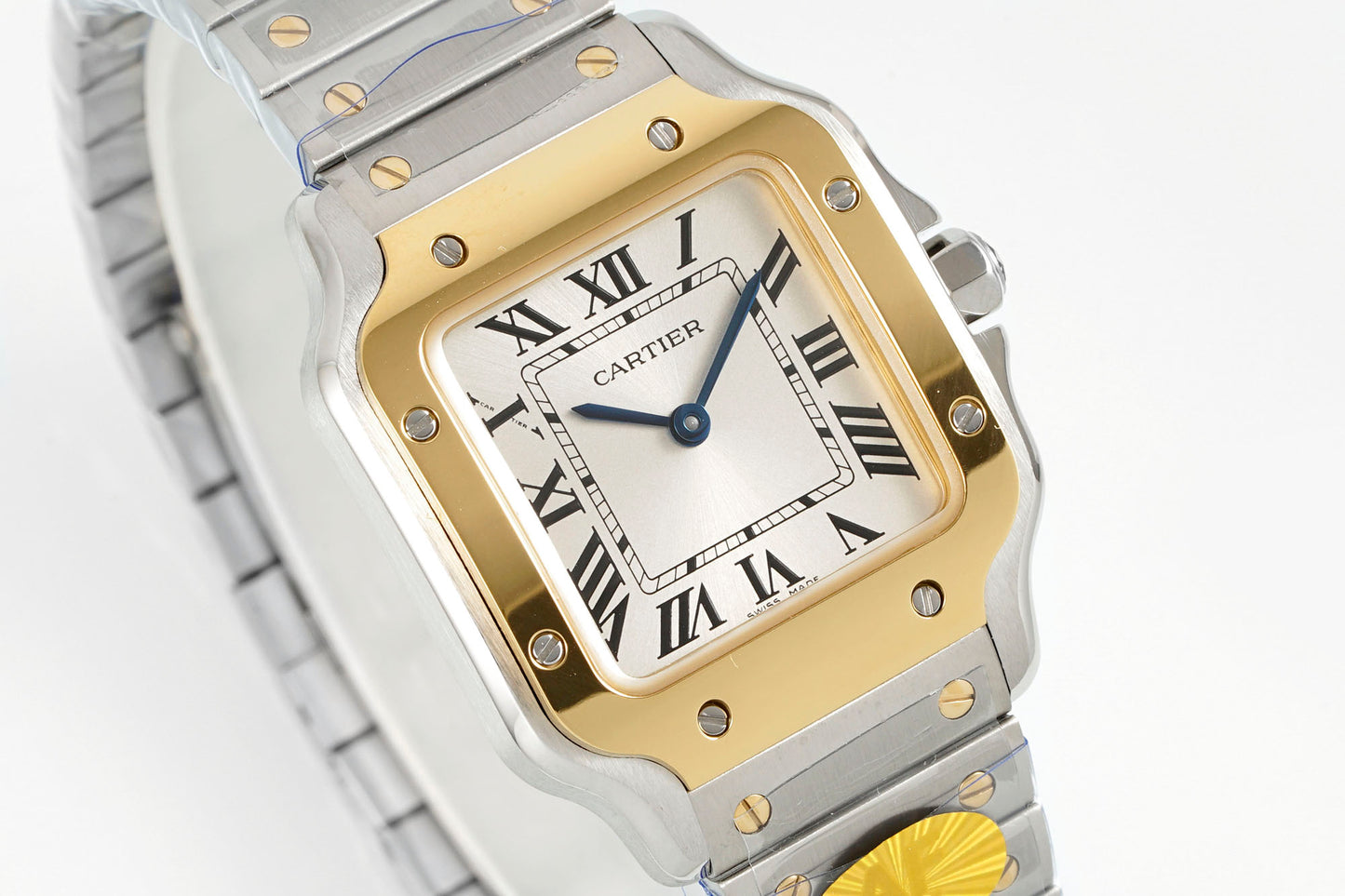 Santos de Cartier Two-Tone Watch – Steel Case with Yellow Gold Bezel & Bracelet