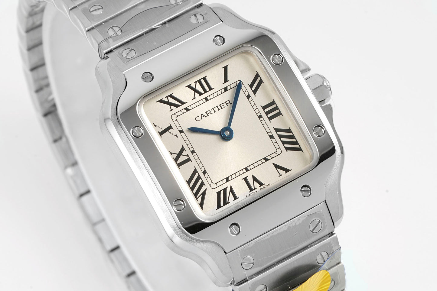 Cartier Santos de Cartier WSSA0082 – Stainless Steel Watch with Silver Dial & Blue Hands