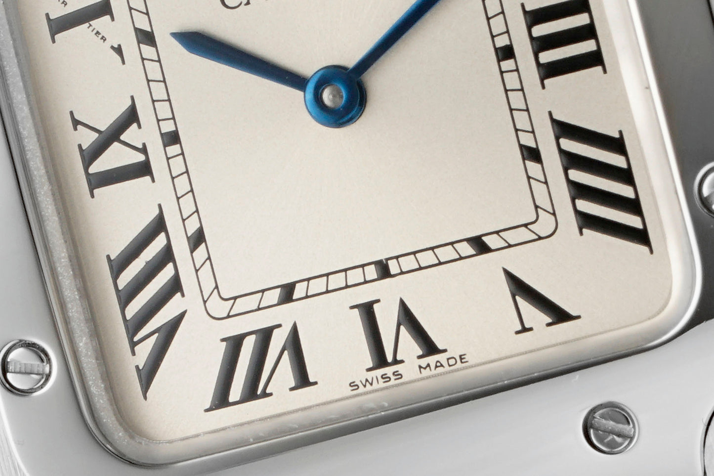 Cartier Santos de Cartier WSSA0082 – Stainless Steel Watch with Silver Dial & Blue Hands